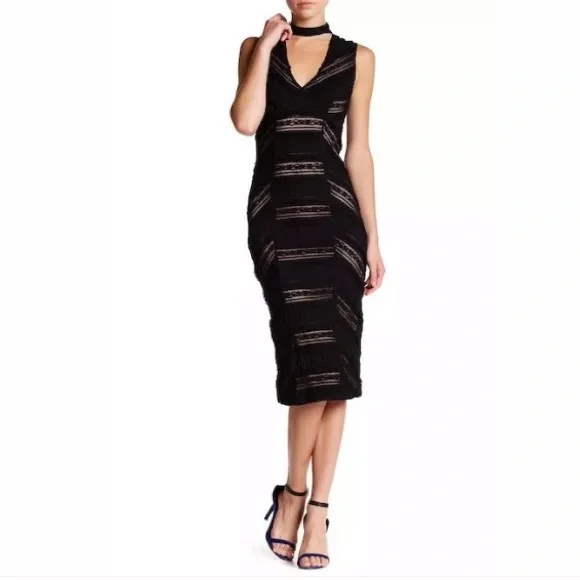 knee length dresses for ladies Choker Tie Midi Dress – Endless Rose main image 1